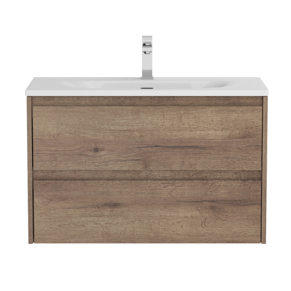 Тумба под раковину подвесная BelBagno Kraft 39-800/390-2C-SO-RT 80 см  2 ящика цвет Rovere Tabacco 