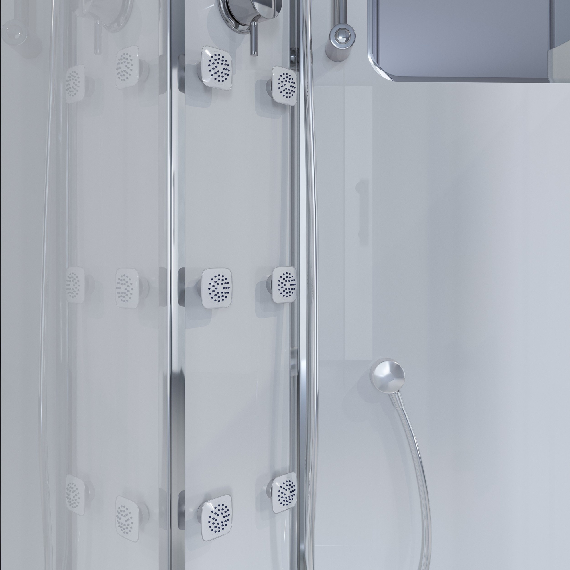 Душевая кабина с крышей Niagara Ultra NG-303-01R асимметричная  120x80 стекла прозрачные с узором, профиль хром