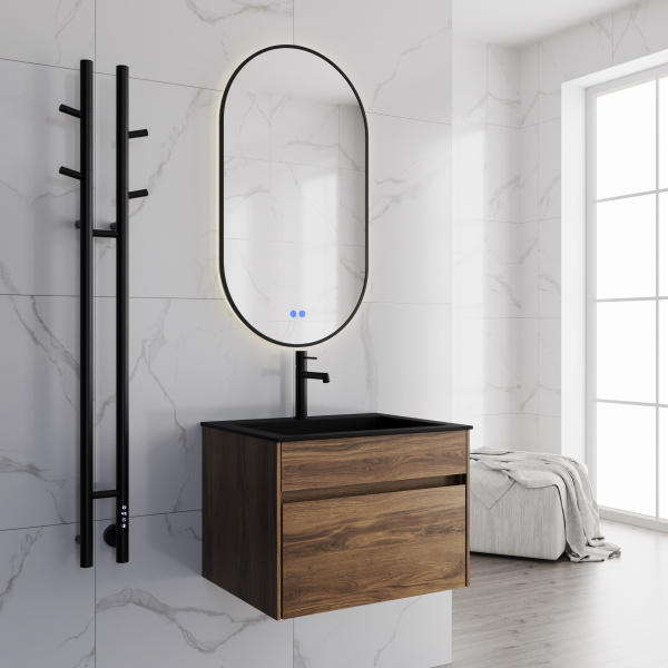 Полотенцесушитель электрический Vincea  П2  25х130 VTD-1D2BE черный матовый