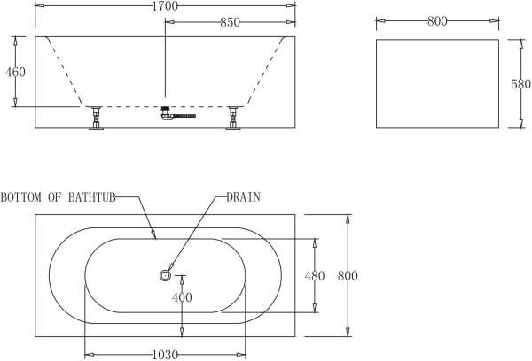 Акриловая ванна BelBagno  BB78-1700 170x80