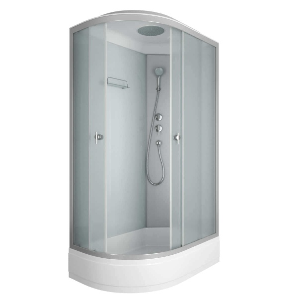Душевая кабина с крышей Niagara Eco NG-3324-14R асимметричная  120x80 стекла матовые, профиль матовый хром