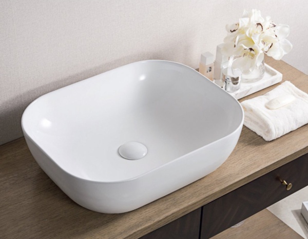 Раковина накладная прямоугольная BelBagno  BB1302 фаянс цвет белый