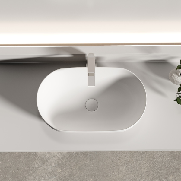 Раковина накладная овальная Ceramica Nova Twist CN12001MW фарфор цвет белый матовый