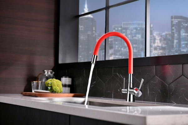 Смеситель для кухни Lemark Comfort LM3075C-Red  