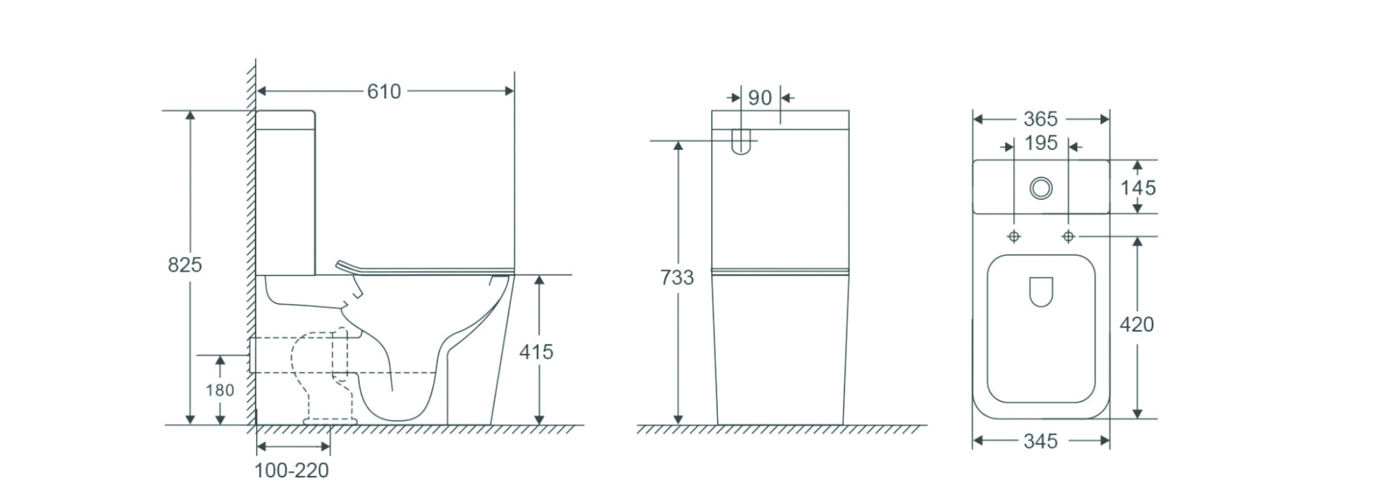 Унитаз напольный Terminus Ватикан 12F61x36W Rimless фарфор белый