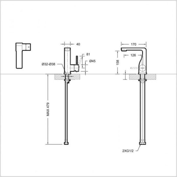 Смеситель для раковины Bravat Arc F16061C-2-ENG хром