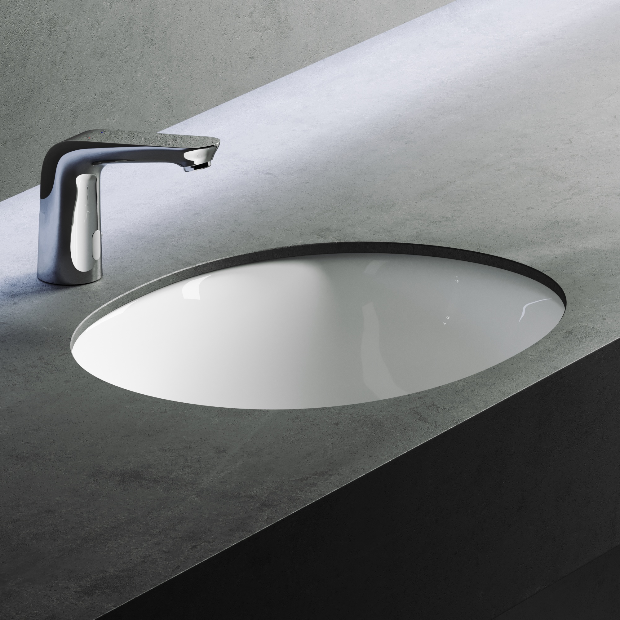 Раковина встраиваемая снизу овальная Ceramica Nova Element CN6043 фарфор цвет белый