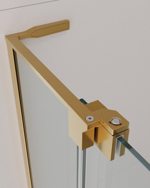 Душевая дверь распашная Cezares Slider SLIDER-B-1-90/100-C-BORO 90-100 см стекла прозрачные профиль брашированное золото