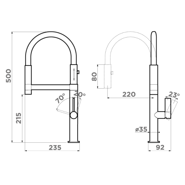 Смеситель для кухни Omoikiri Osaka 4994305 без подключения к фильтру нержавеющая сталь/белый