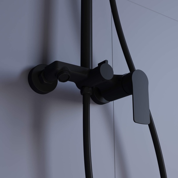Душевая система со смесителем RGW Shower Panels 59140126-04 монтаж настенная без термостата черный