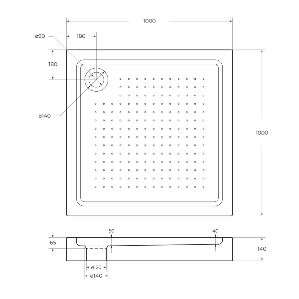 Душевой поддон низкий BelBagno  TRAY-BB-A-100-15-W квадратный акрил 100x100 белый
