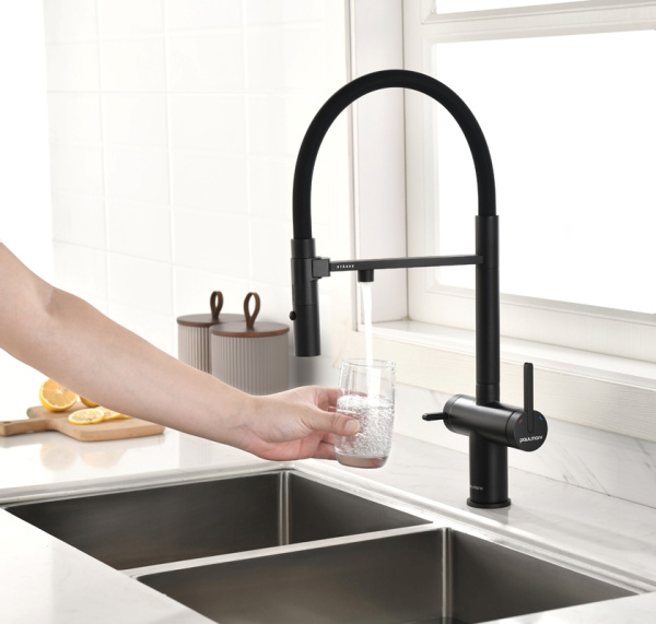 Смеситель для кухни Paulmark Gravity Gr213888-AN с подключением к фильтру антрацит