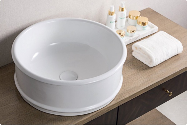Раковина накладная круглая BelBagno  BB1383 фаянс цвет белый