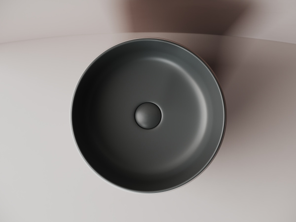 Раковина накладная круглая Ceramica Nova Element CN6073MDH фарфор цвет темно-серый матовый