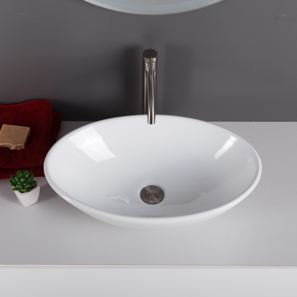 Раковина накладная овальная BelBagno  BB1147 фаянс цвет белый
