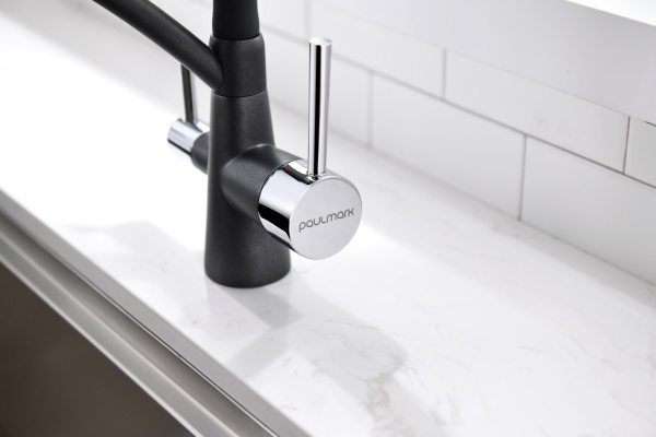 Смеситель для кухни Paulmark Siegen Si213111-418 с подключением к фильтру чёрный металлик