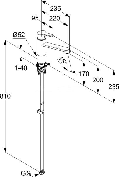 Смеситель для кухни Kludi M2 595780575 без подключения к фильтру хром