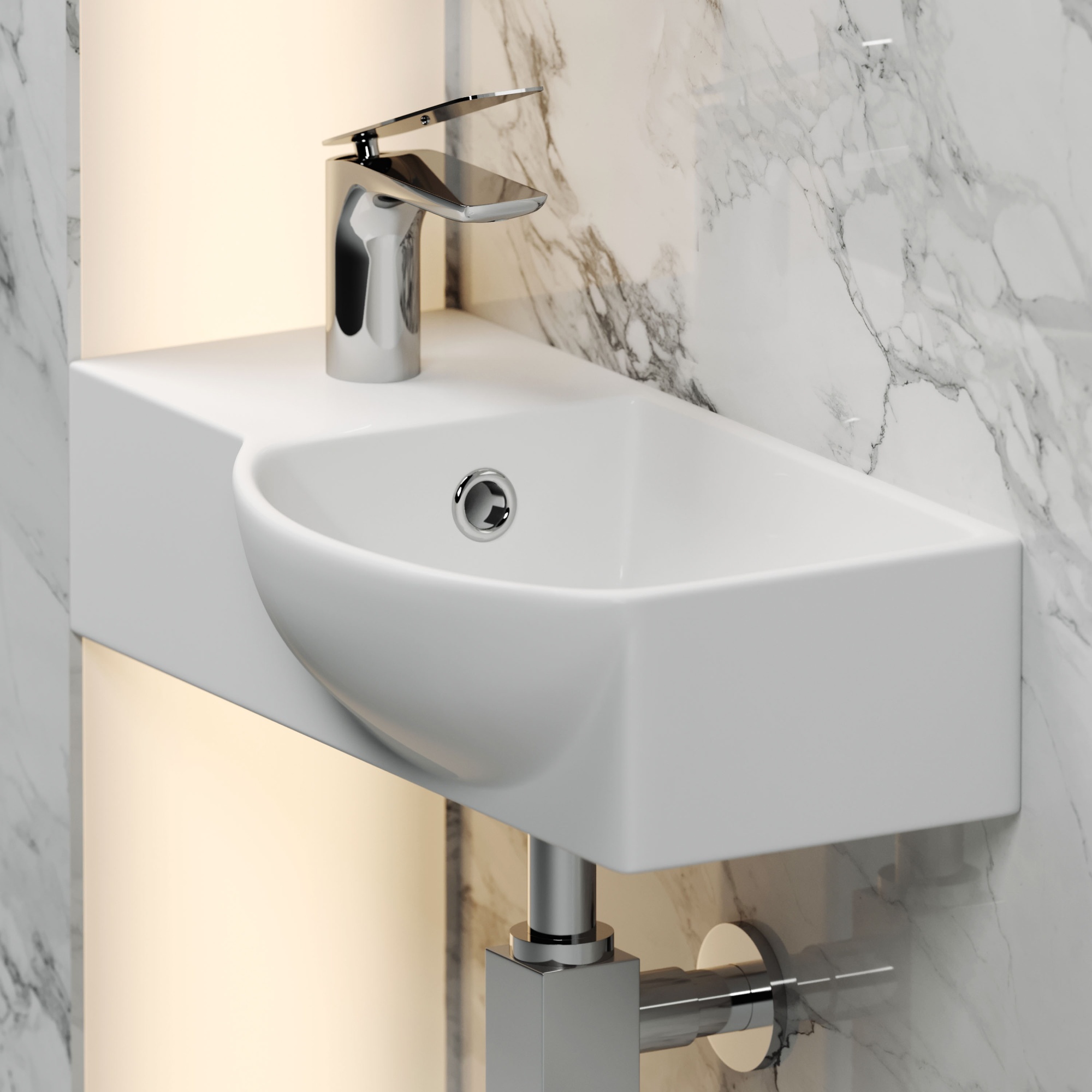 Раковина подвесная прямоугольная Ceramica Nova Element CN6039R фарфор цвет белый