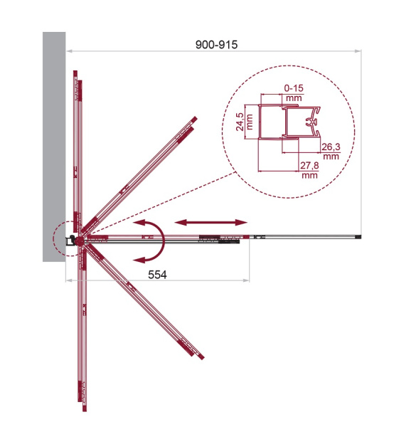 Шторка для ванны раздвижная  BelBagno Luce LUCE-VF-11-90/145-P-NERO 90 см, стекла матовые, профиль черный