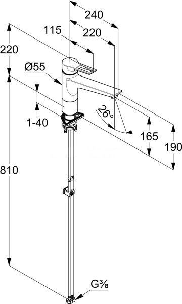 Смеситель для кухни Kludi Mix 329340562 без подключения к фильтру хром