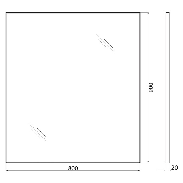 Зеркало без подсветки BelBagno  SPC-AL-800-900 80х90 