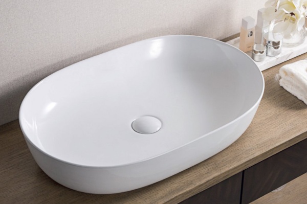 Раковина накладная овальная BelBagno  BB1348 фаянс цвет белый