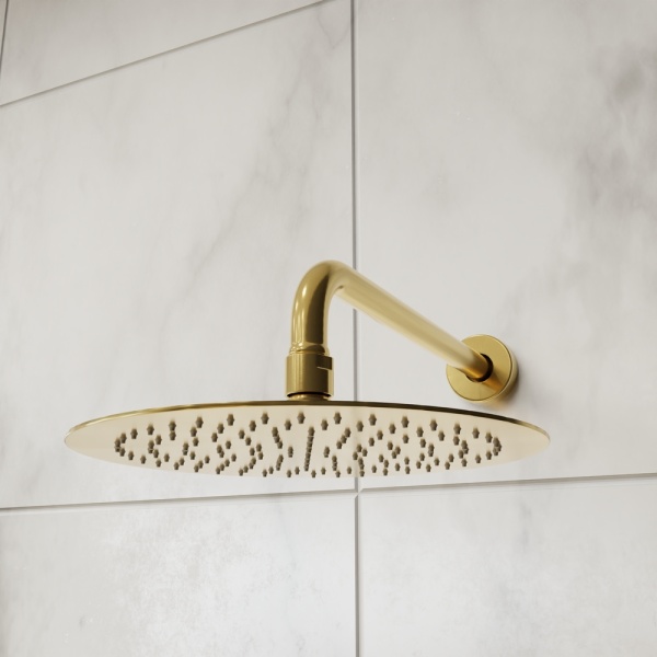 Душевая система со смесителем RGW Shower Panels 51140855-06 монтаж встраиваемая в стену без термостата золото