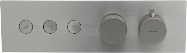Смеситель для душа на 3 выхода Allen Brau Liberty 5.33003-BN встраиваемый в стену 
с термостатом брашированный никель