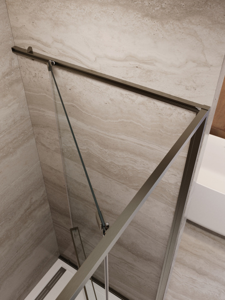Душевая дверь  Cezares Lux LUX-B-FS-1-80-C-GM 80 см стекла прозрачные профиль оружейная сталь