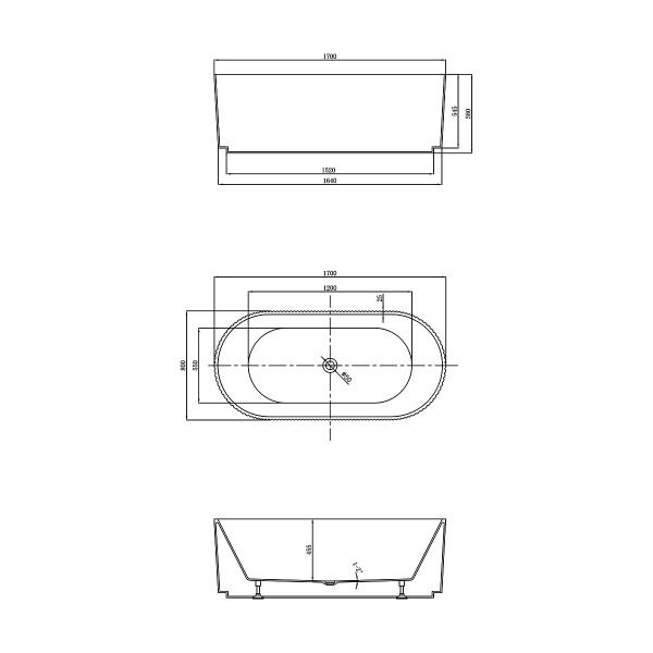 Акриловая ванна Vincea  VBT-426-1700MW 170x80