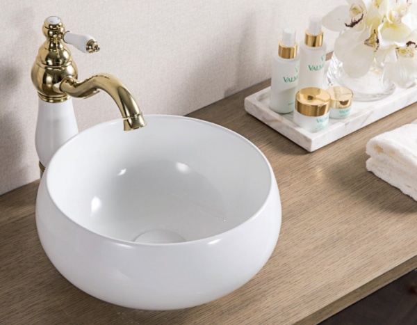 Раковина накладная круглая BelBagno  BB1114 фаянс цвет белый