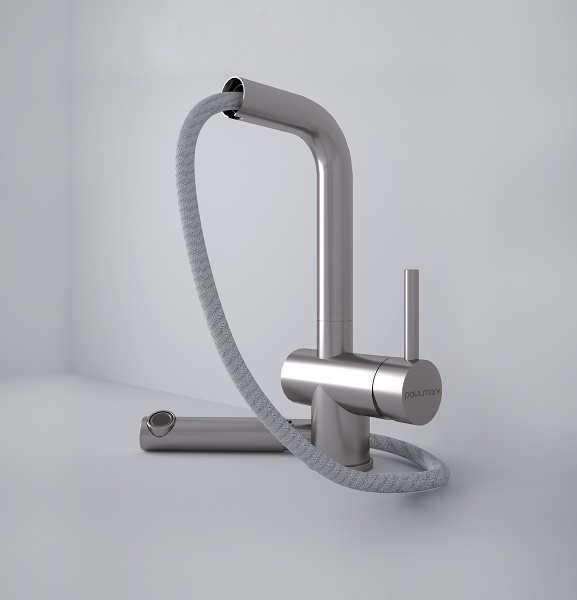 Смеситель для кухни Paulmark Dosse Do214418-GM без подключения к фильтру воронёная сталь