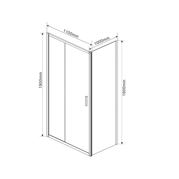 Душевой угол Vincea Garda VSR-1G1011CL прямоугольный 110x100 стекла прозрачные, профиль хром