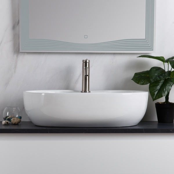 Раковина накладная овальная BelBagno  BB1151 фаянс цвет белый