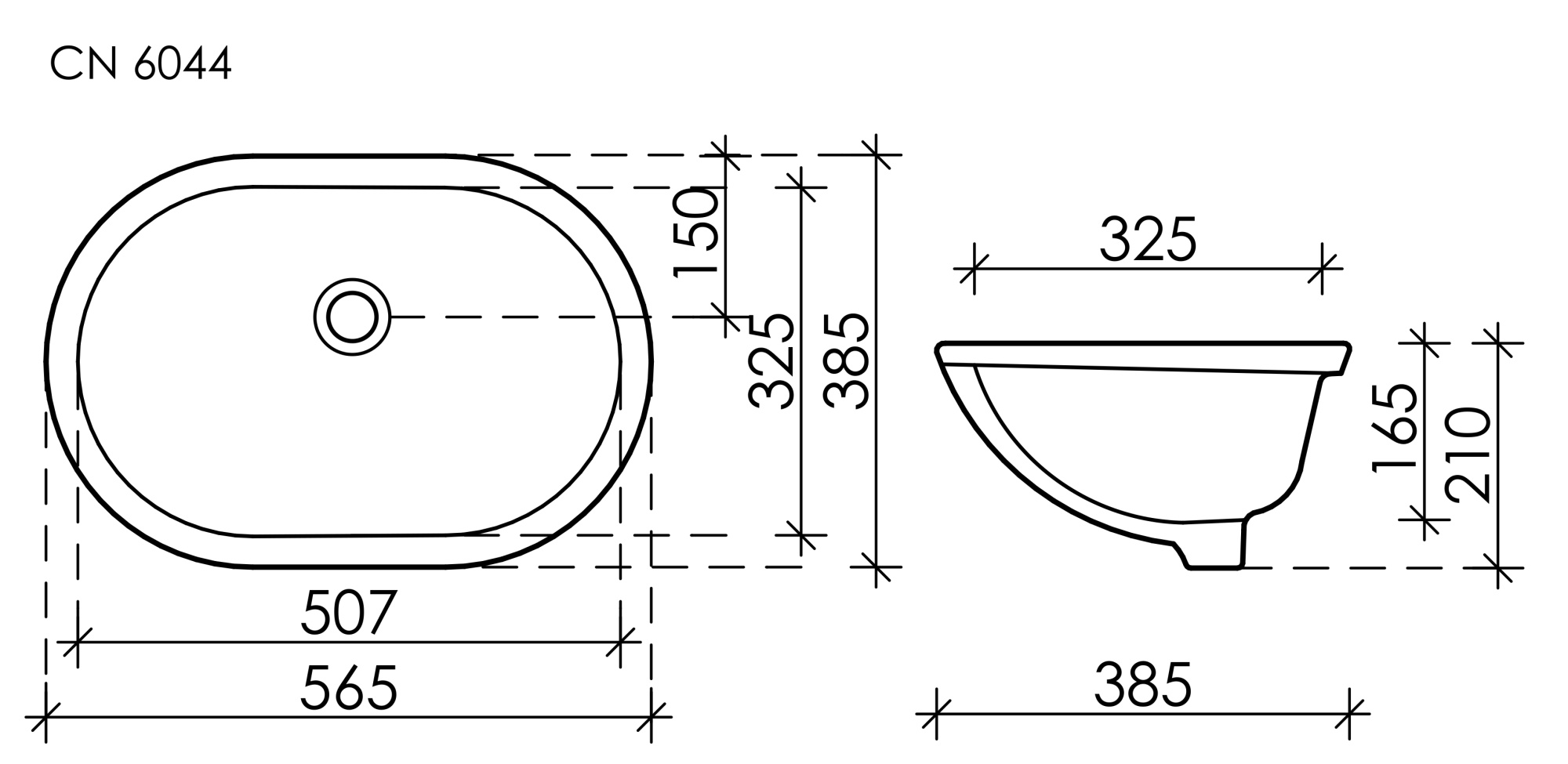 Раковина встраиваемая снизу овальная Ceramica Nova Element CN6044 фарфор цвет белый