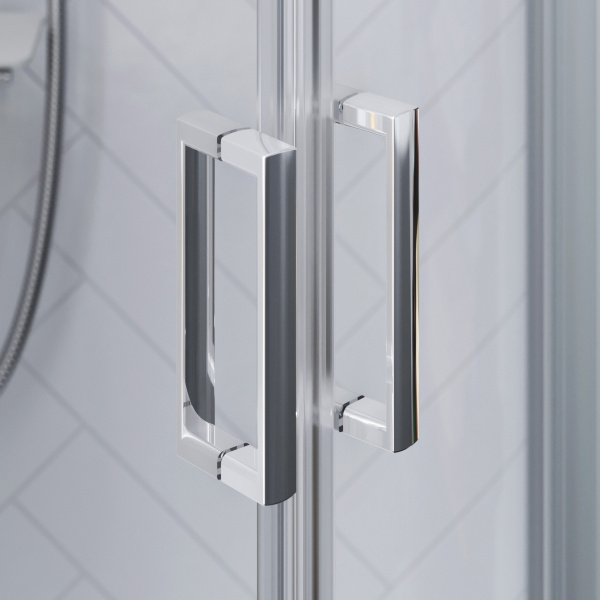 Душевой угол Damixa Skyline DX35WG-301-090MT четверть круга  стекла прозрачные, профиль хром