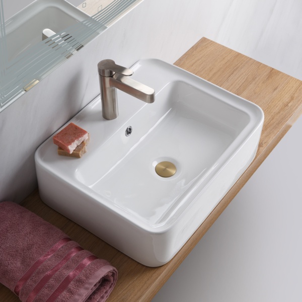 Раковина  прямоугольная BelBagno  BB1367 фаянс цвет белый глянцевый