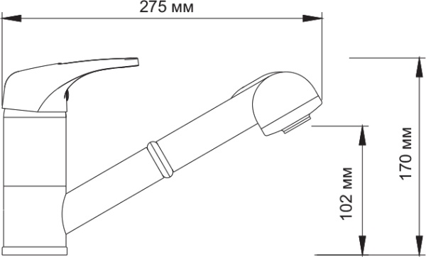 Смеситель для кухни Wasserkraft Oder 6365 без подключения к фильтру хром