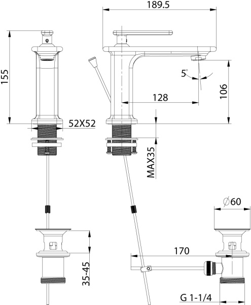 Смеситель для раковины Lemark Mista LM6406WG золотой/белый
