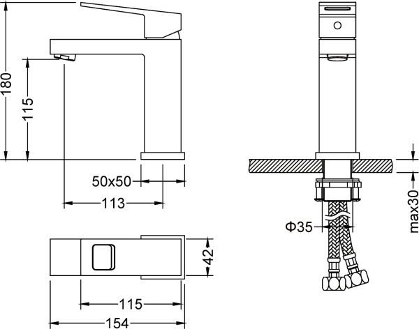 Смеситель для раковины Timo Briana 7161/03F черный
