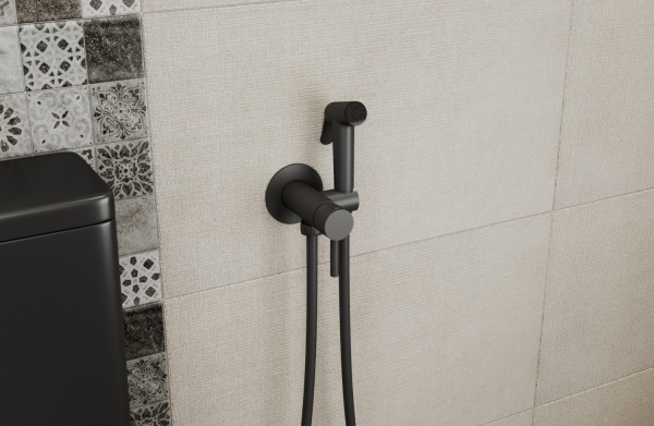Гигиенический душ Bravat  D9151BW-ENG встраиваемый в стену черный