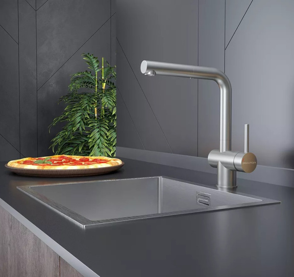 Смеситель для кухни Paulmark Dosse Do214418-BS без подключения к фильтру брашированная сталь