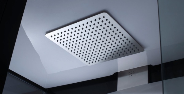 Душевая кабина с крышей Orans Diamond SR-89101RS Black квадратная   100x100 стекла прозрачные, профиль черный