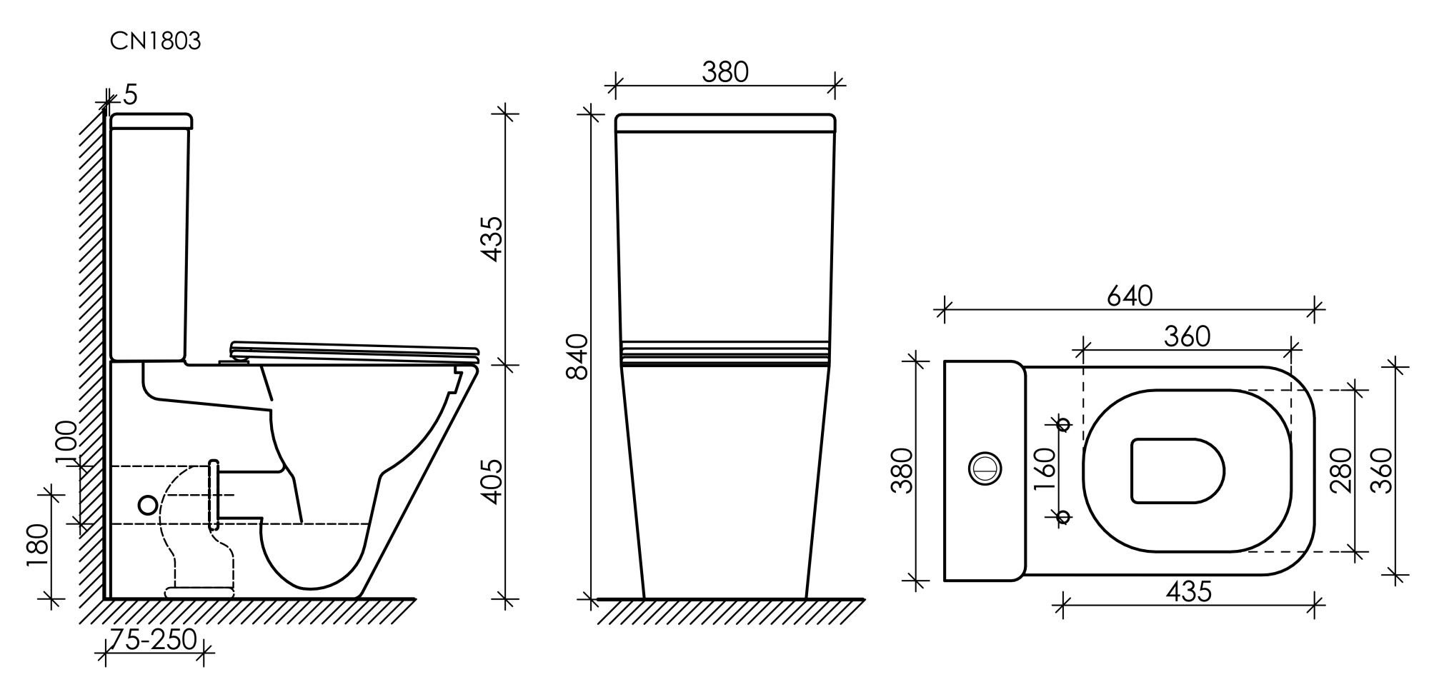 Унитаз напольный Ceramica Nova Cubic CN1803 Rimless фарфор белый