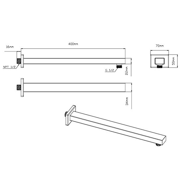 Верхний душ Vincea  VSHD-41CMB матовый черный 