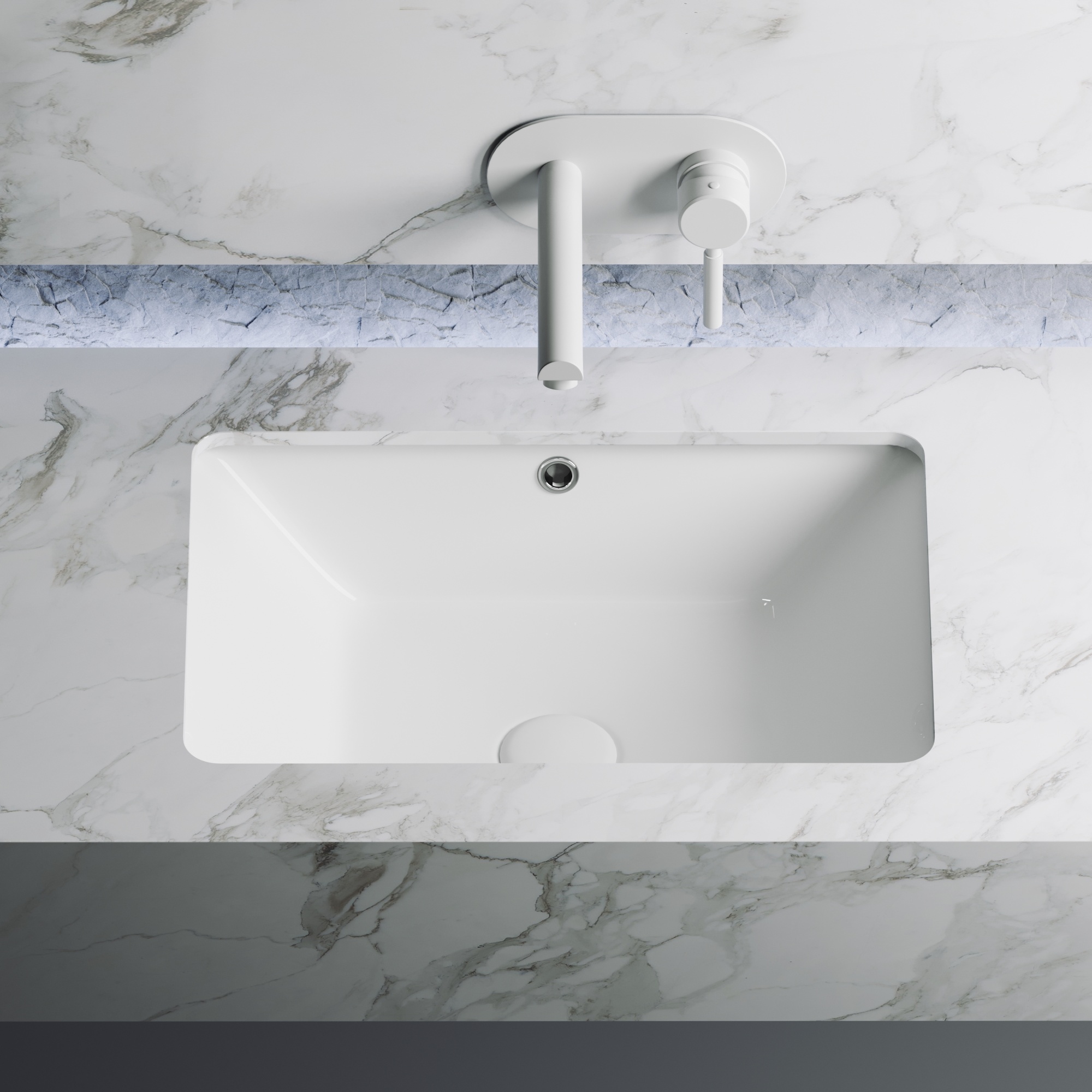 Раковина встраиваемая снизу прямоугольная Ceramica Nova Element CN6045 фарфор цвет белый