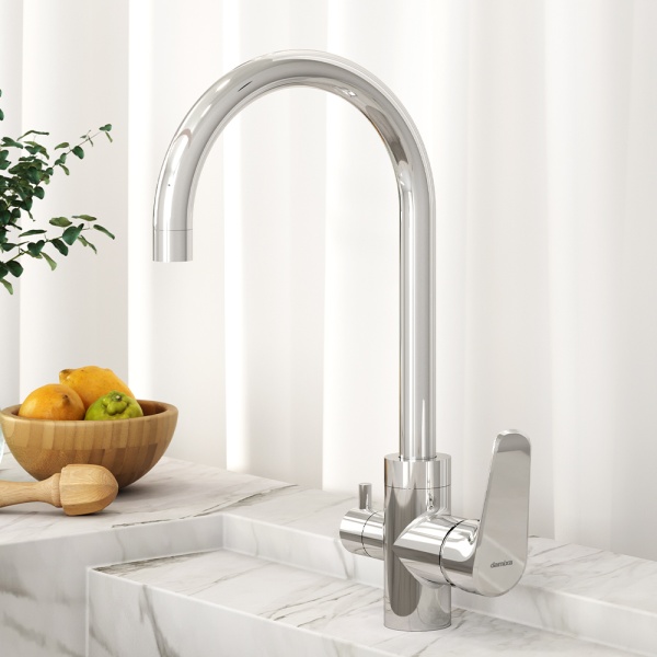 Смеситель для кухни Damixa Merkur 400730000 с подключением к фильтру хром