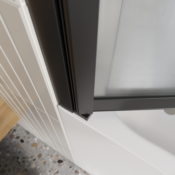 Шторка для ванны раздвижная  BelBagno Luce LUCE-VF-11-90/145-P-NERO 90 см, стекла матовые, профиль черный