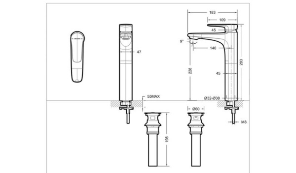 Смеситель для раковины Bravat Source F1173218CP-A-ENG хром