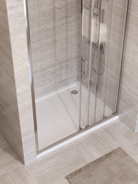 Душевая дверь BelBagno Uno UNO-195-BF-3-90-C-Cr 90 см стекла прозрачные, профиль хром